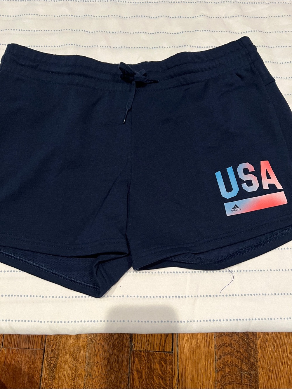 adidas Navy Shorts with USA Gradient Logo